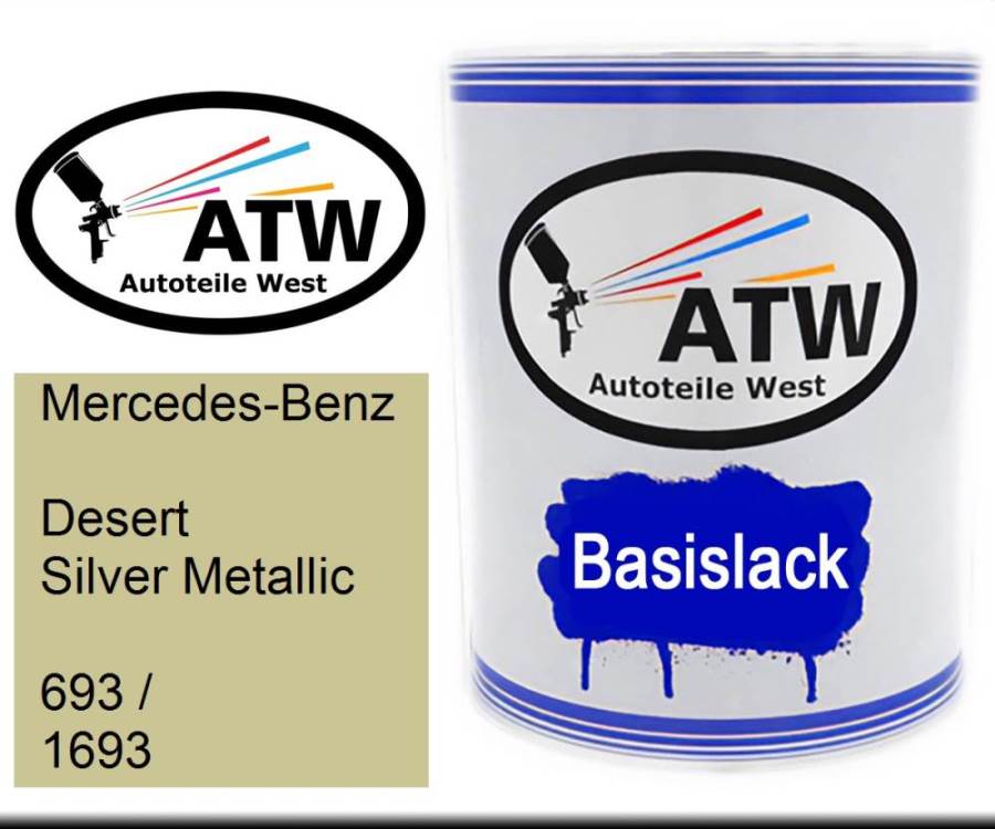 Mercedes-Benz, Desert Silver Metallic, 693 / 1693: 1L Lackdose, von ATW Autoteile West.